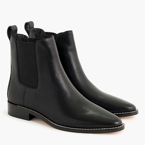 J Crew Black Leather Chelsea Boots Size 6.5